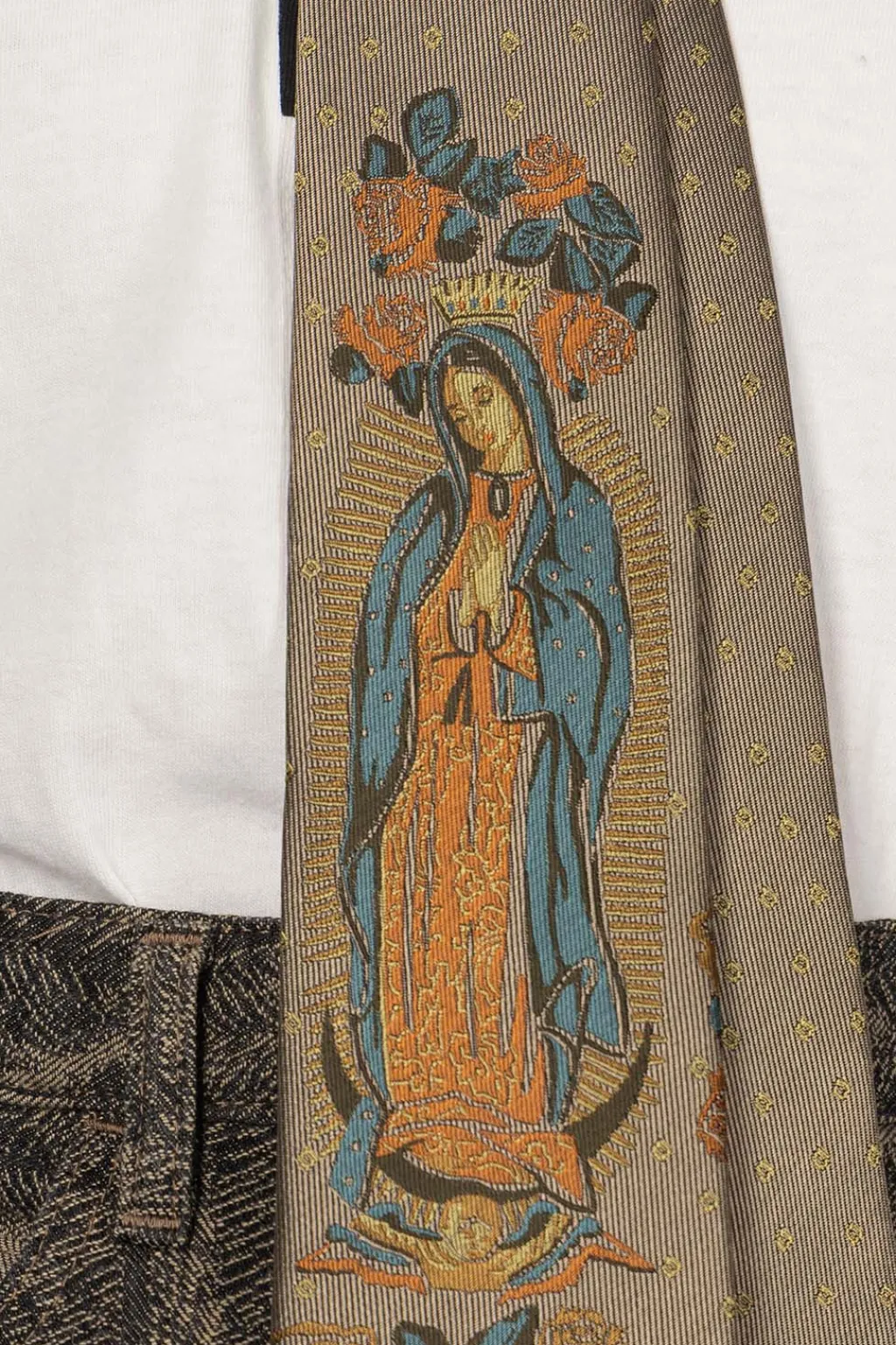 Clearance Kapital Silk Twill Maria Tie - Gray Beige