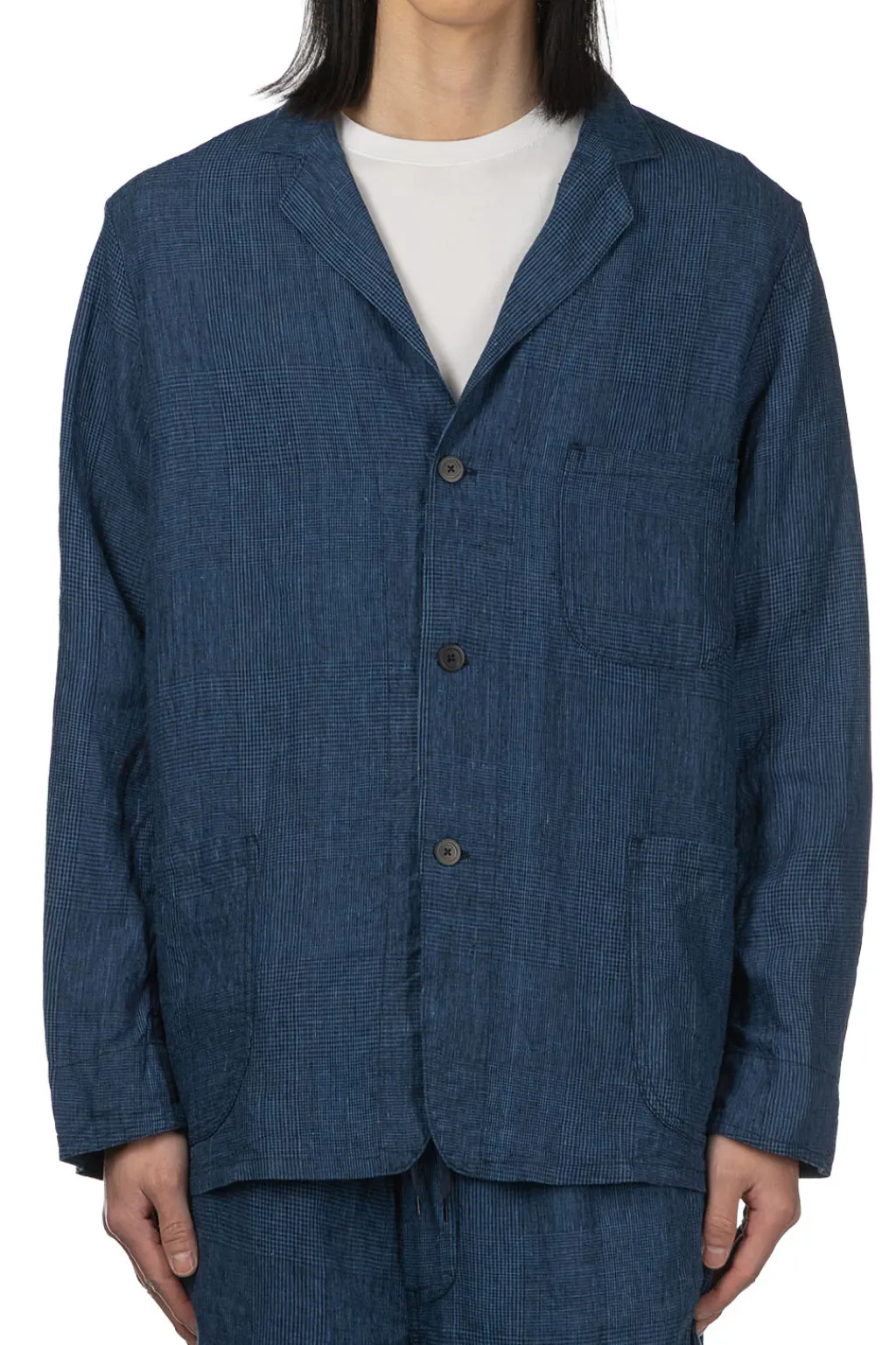 Hot OrSlow Simple Light Jacket - Indigo Check