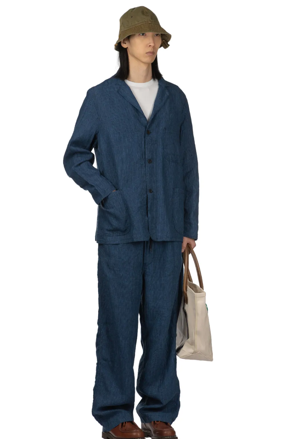 Hot OrSlow Simple Light Jacket - Indigo Check