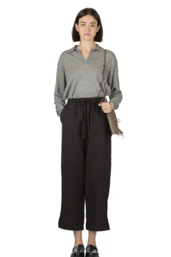 Clearance Manon Slit Easy Pants - Black