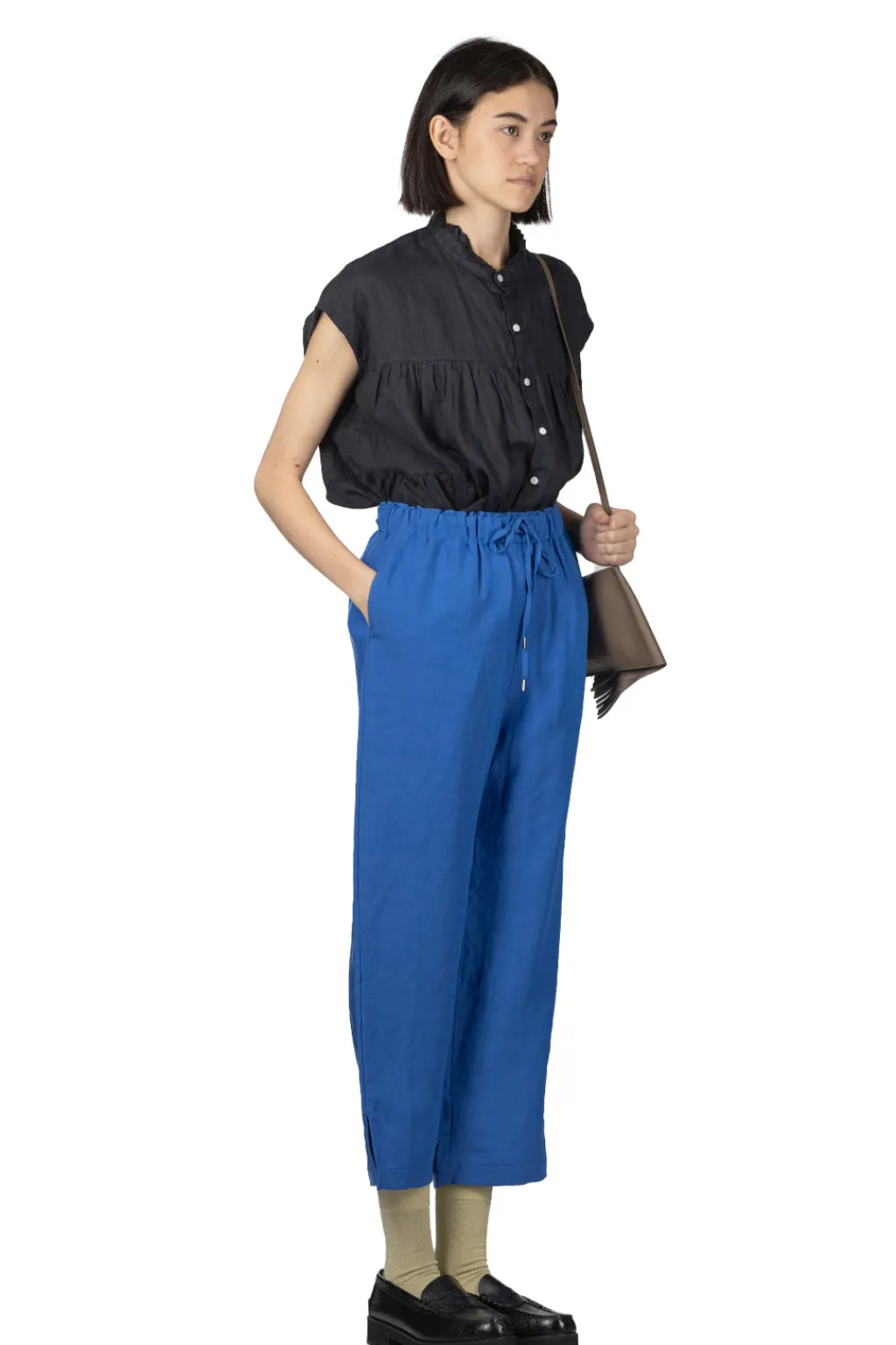 Clearance Manon Slit Easy Pants - Blue