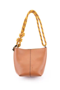 Best JW Anderson Small JWA Corner Bucket - Leather Bucket Bag - Pecan