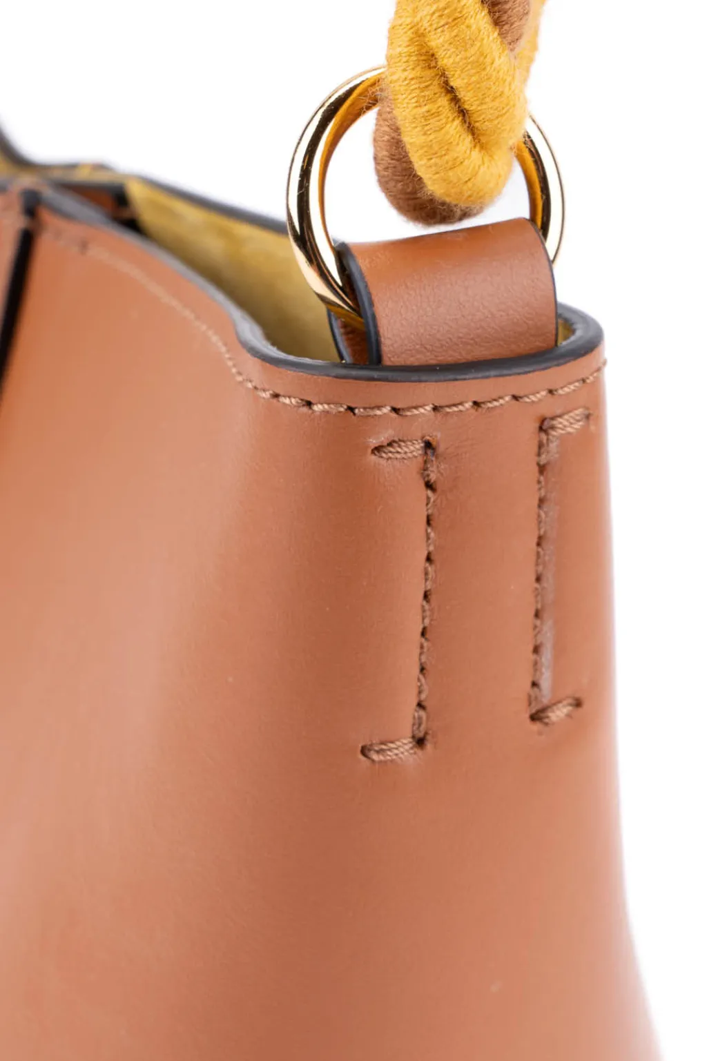 Best JW Anderson Small JWA Corner Bucket - Leather Bucket Bag - Pecan