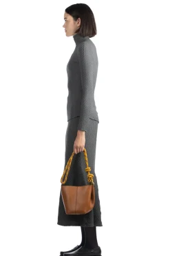 Best JW Anderson Small JWA Corner Bucket - Leather Bucket Bag - Pecan