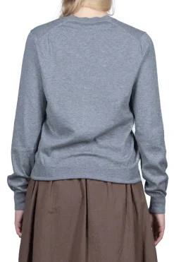 Online Comme Des Garcons Play Small Red Heart V-Neck Cotton Pullover - Grey