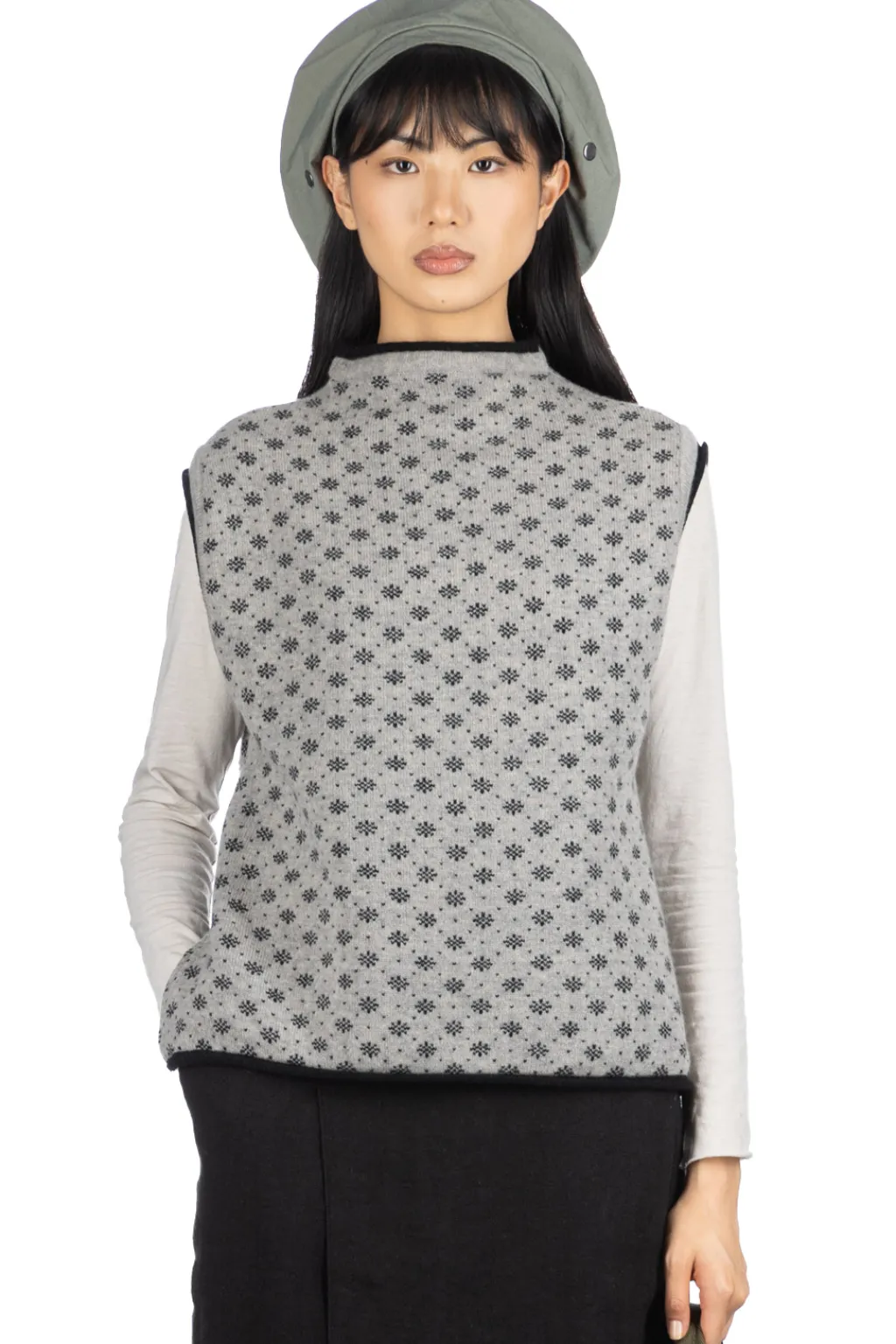 Clearance NARU Snow Pattern Vest - Heather Greige