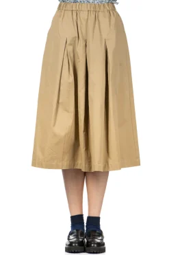 Sale Nachukara Soft Chino Tuck Skirt - Beige