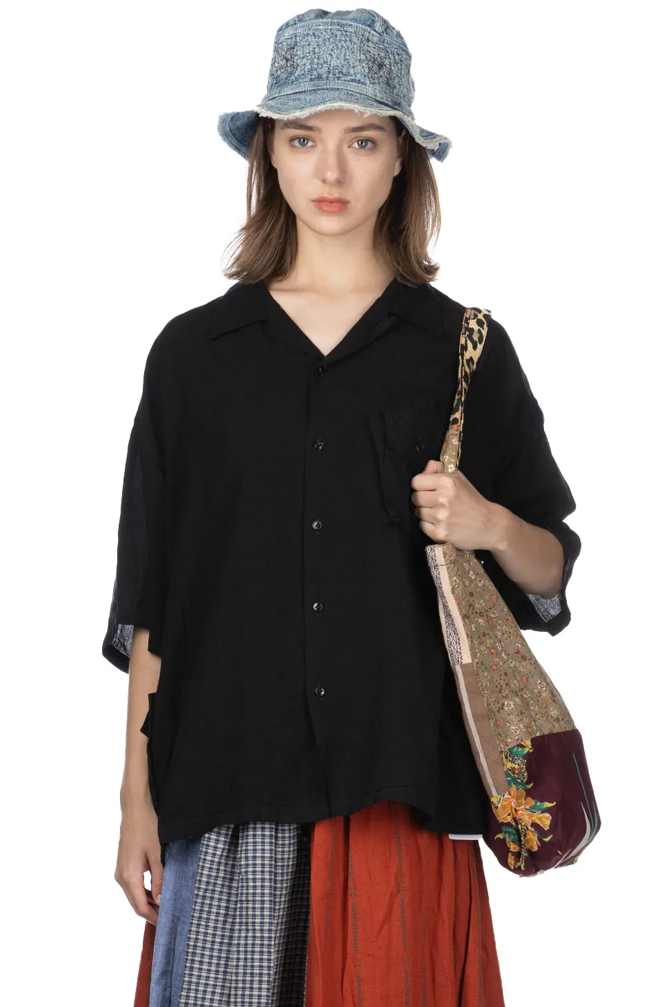 Discount Kapital Soft Linen HUNTING NAM Aloha Shirt - Black