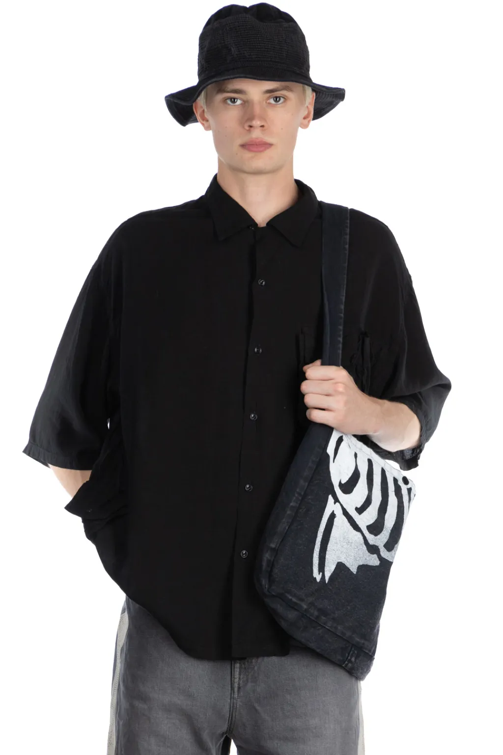 Sale Kapital Soft Linen HUNTING NAM Aloha Shirt - Black