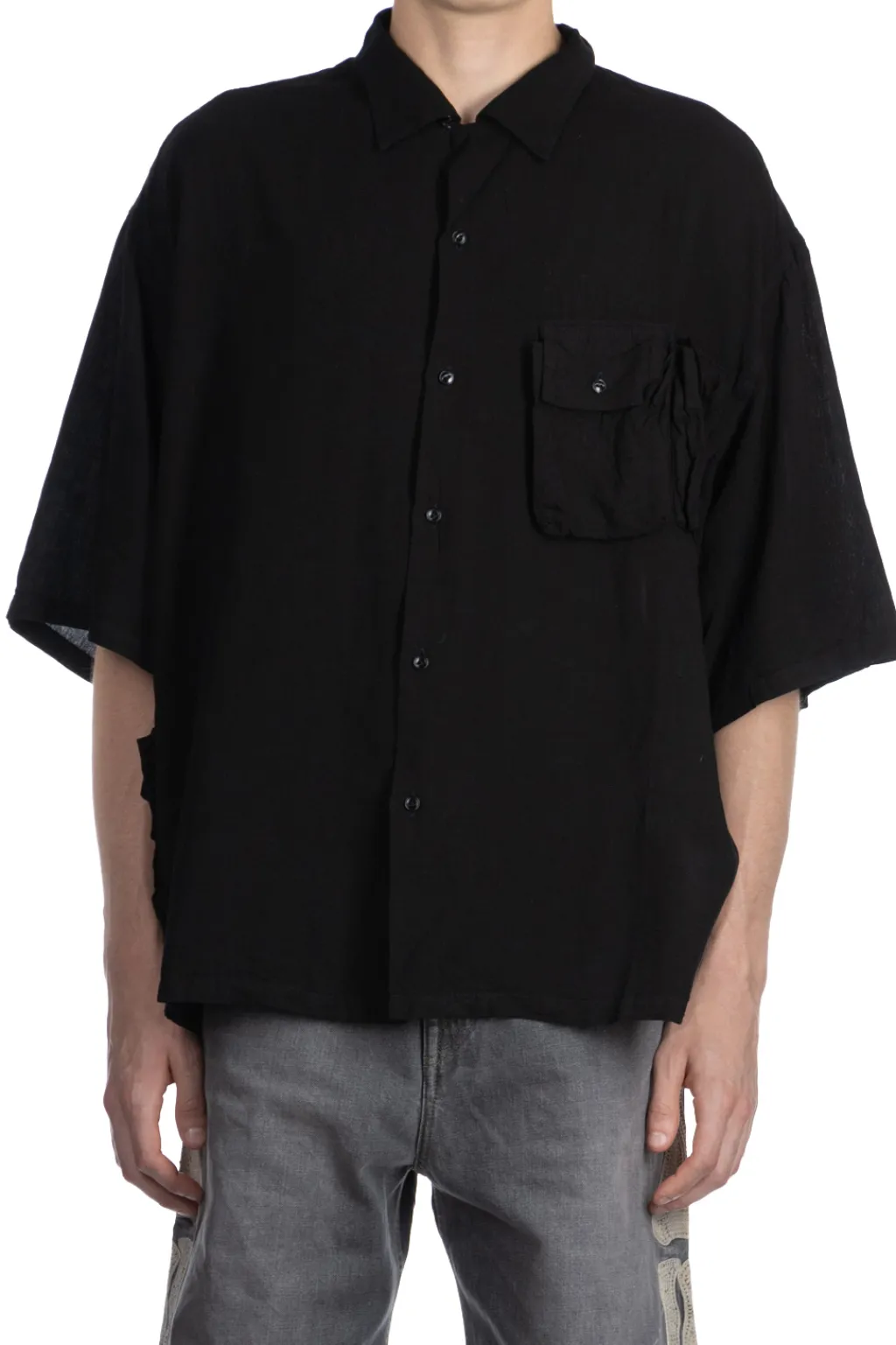 Sale Kapital Soft Linen HUNTING NAM Aloha Shirt - Black