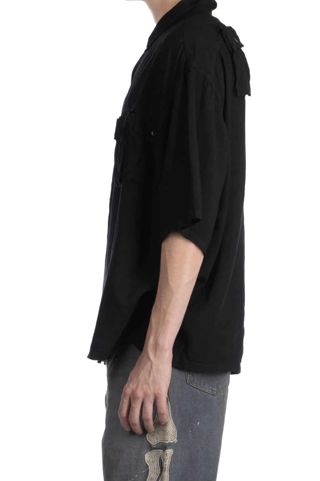 Sale Kapital Soft Linen HUNTING NAM Aloha Shirt - Black