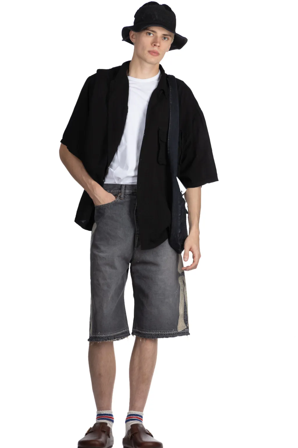 Sale Kapital Soft Linen HUNTING NAM Aloha Shirt - Black