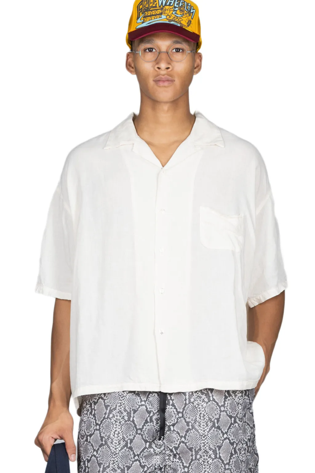 Best Kapital Soft Linen Open Collar BIG Shirt - Natural