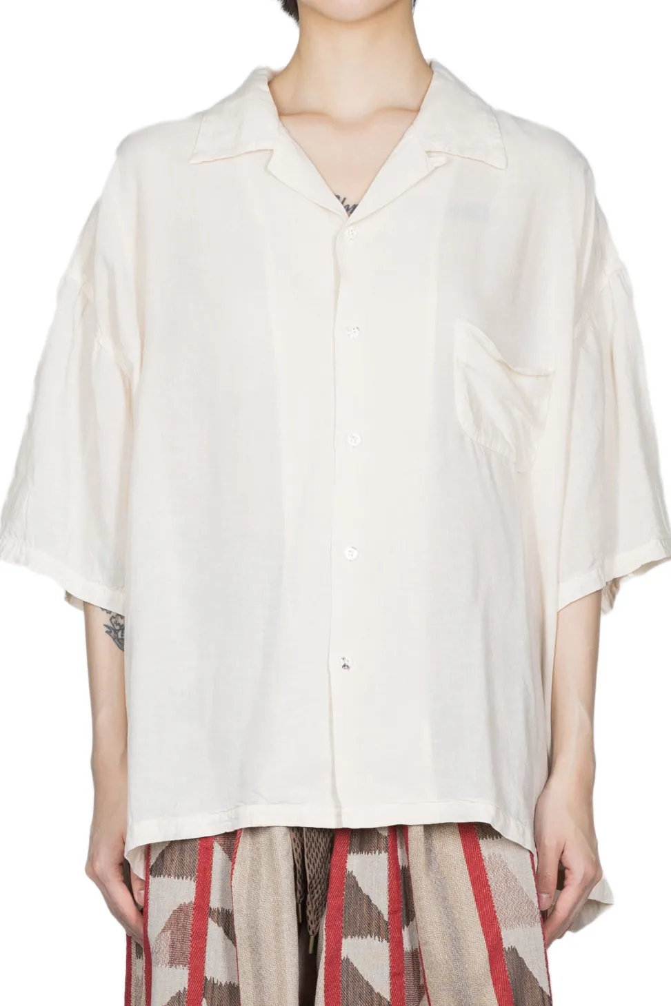 Discount Kapital Soft Linen Open Collar BIG Shirt - Natural
