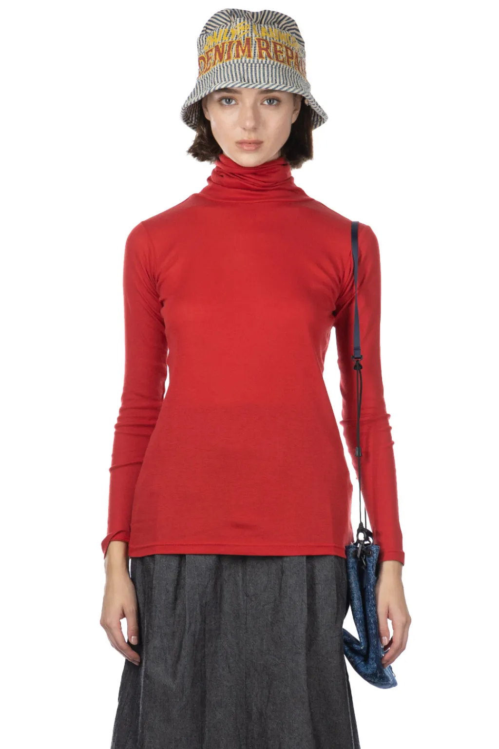 Clearance NARU Soft Milling Twisted Turtleneck - Red