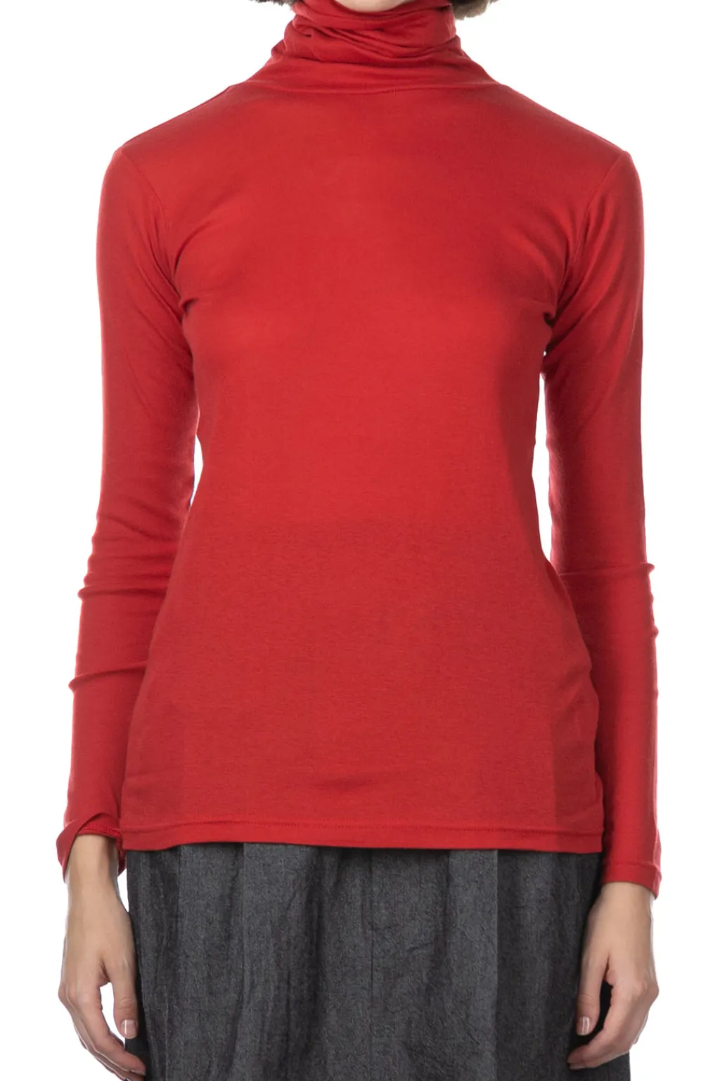 Clearance NARU Soft Milling Twisted Turtleneck - Red