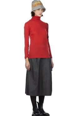 Clearance NARU Soft Milling Twisted Turtleneck - Red