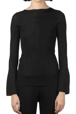 Online CFCL Soft Portrait Long Bell Sleeve Top