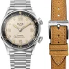 Clearance KUOE Watch SOMBRERO 90-011 - 38mm - Ivory Linen Textured Dial - Flat-Link