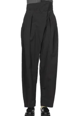 Clearance Mame Kurogouchi Split Yarn High Waisted Drawstring Trousers - Black