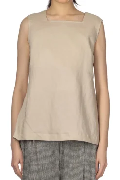 Best Manon Square Neck Sleeveless Blouse - Beige