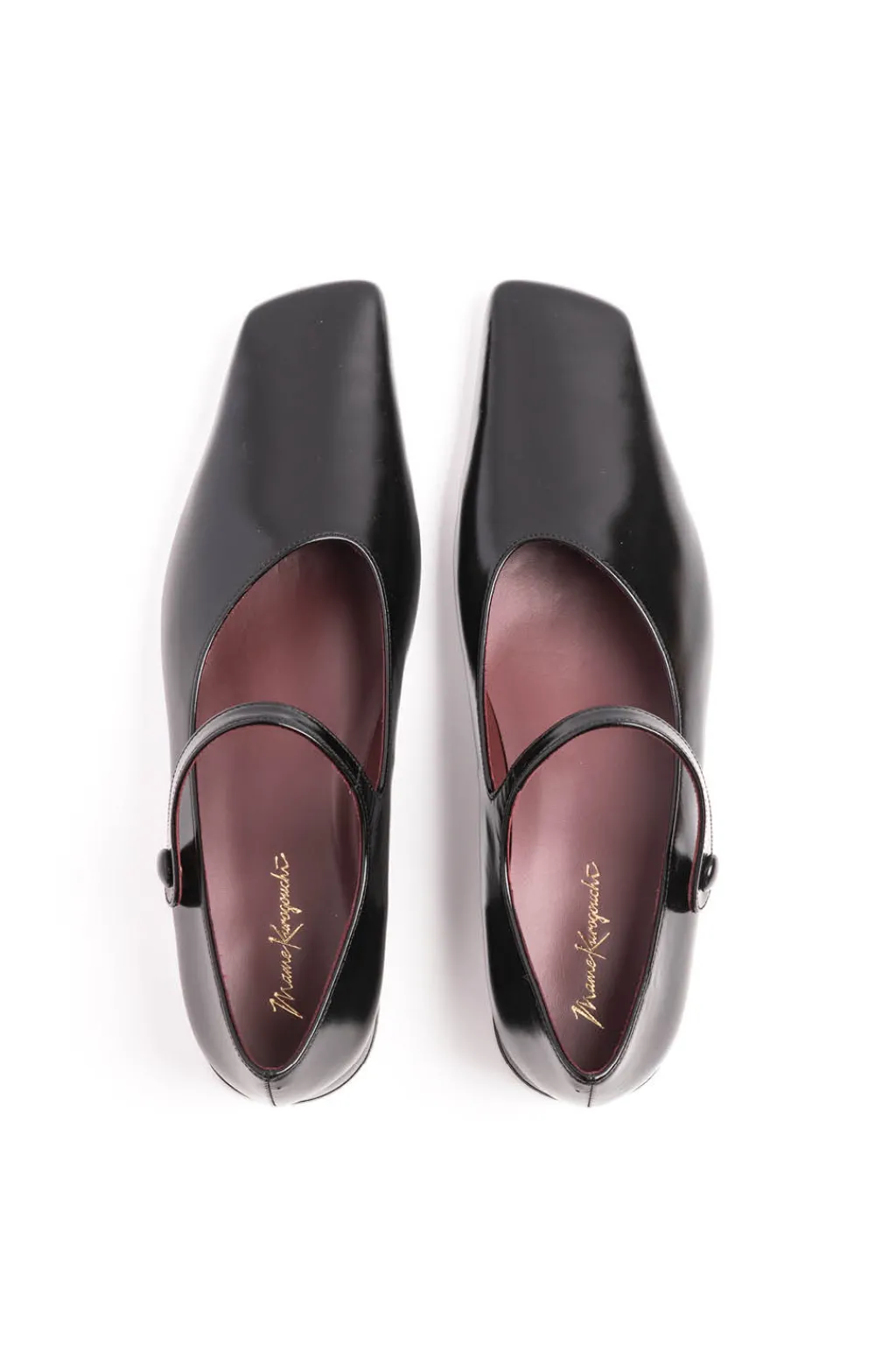 New Mame Kurogouchi Square Toe In-Step Strap Heels