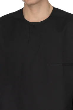 Clearance LEMAIRE SS Henley Top - Creamy Caviar