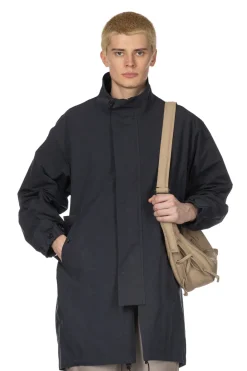 Discount Still by Hand Stand Collar Coat - Navy
