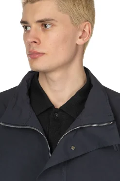 Discount Still by Hand Stand Collar Coat - Navy