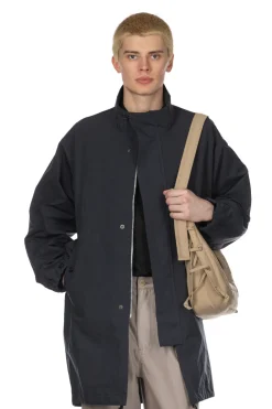 Discount Still by Hand Stand Collar Coat - Navy