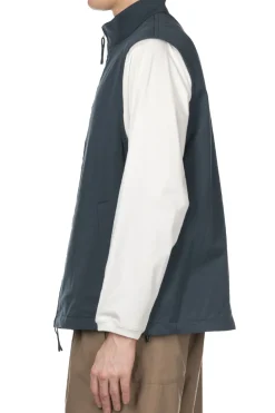 New Still by Hand Stand Collar Vest - Teal Blue