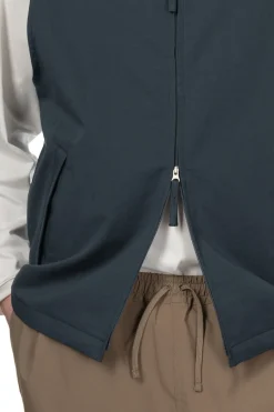 New Still by Hand Stand Collar Vest - Teal Blue