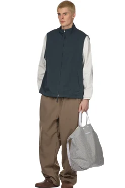 New Still by Hand Stand Collar Vest - Teal Blue