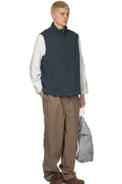 New Still by Hand Stand Collar Vest - Teal Blue