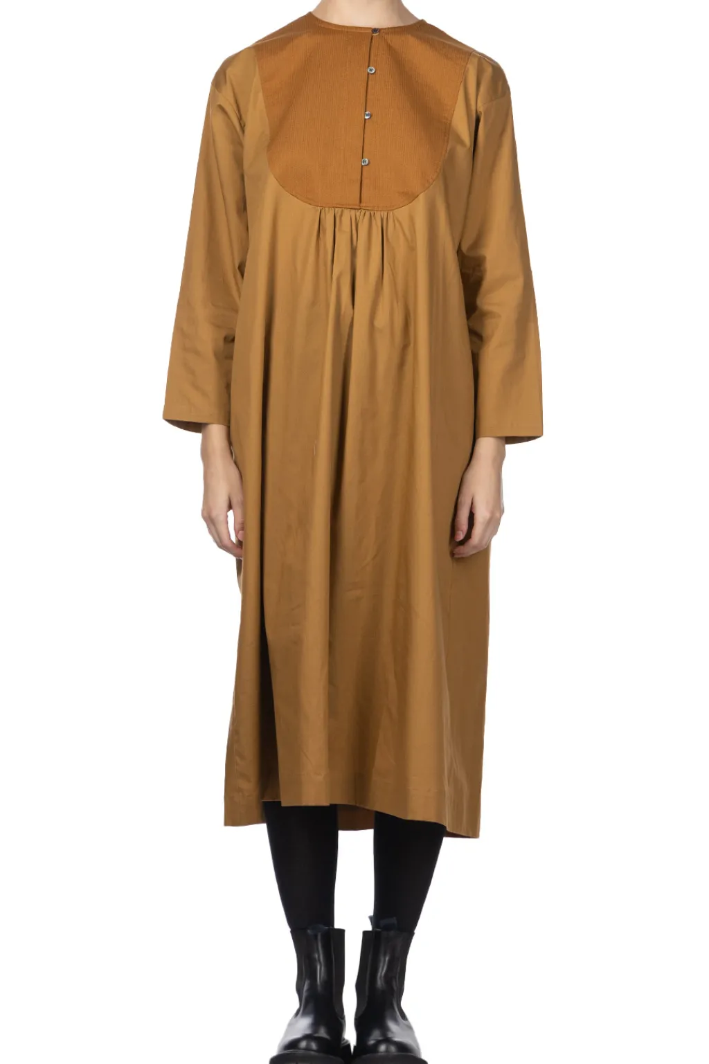 Outlet Nachukara Stitch Dobby Docking Dress - Beige