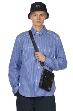 New Junya Watanabe MAN Stitch Stripe Shirt - Blue