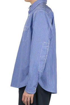 New Junya Watanabe MAN Stitch Stripe Shirt - Blue