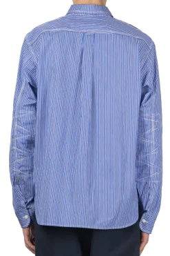 New Junya Watanabe MAN Stitch Stripe Shirt - Blue