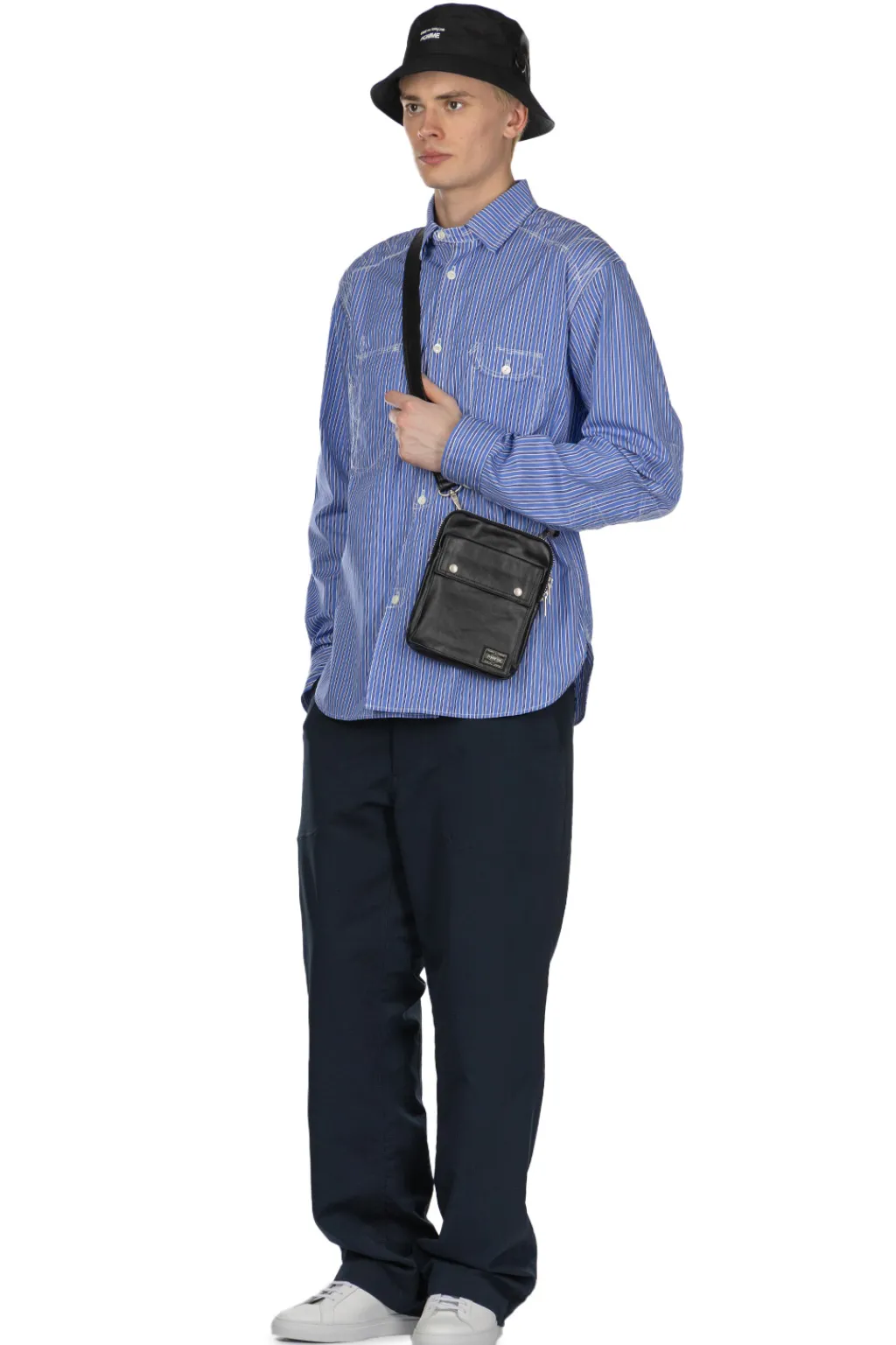 New Junya Watanabe MAN Stitch Stripe Shirt - Blue