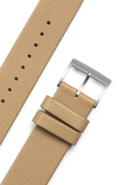 Best sazare Strap - Silver Honing - Beige Cow Leather