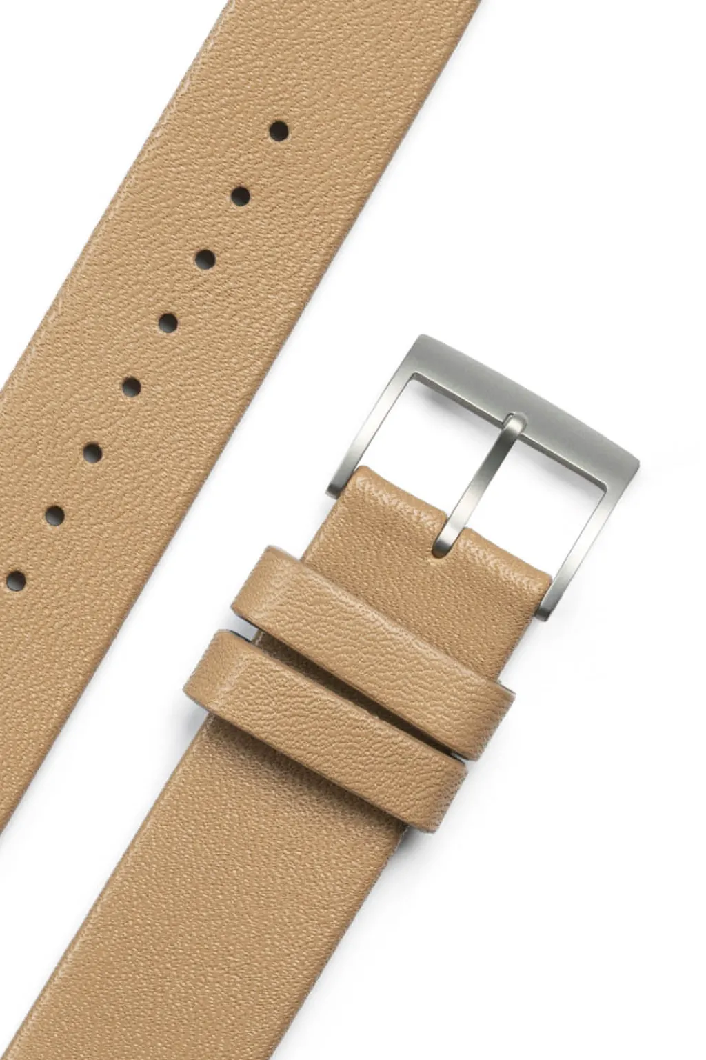 Best sazare Strap - Silver Honing - Beige Cow Leather