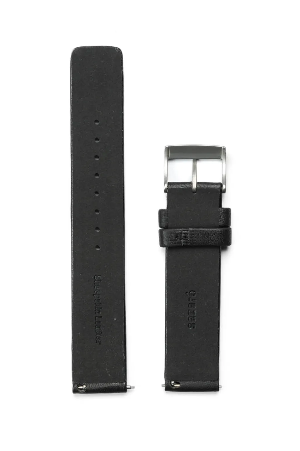 Best sazare Strap - Silver Honing - Black Sheepskin Leather