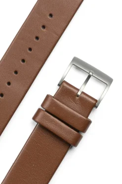 Online sazare Strap - Silver Honing - Brown Cow Leather