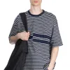 Sale ts(s) Stripe Disconnection Line T-Shirt - Navy