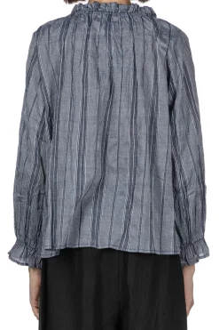 Outlet A+Koloni Stripe Frilled Blouse - Navy