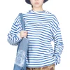 Best Kapital Stripe Jersey GANDHI Long Sleeve T - White x Blue