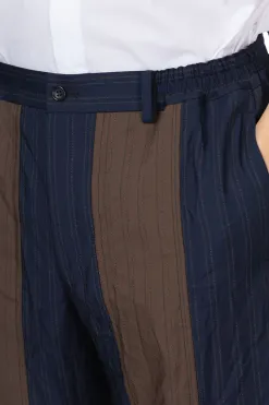 Fashion Comme Des Garcons Homme Deux Stripe Pants - Navy