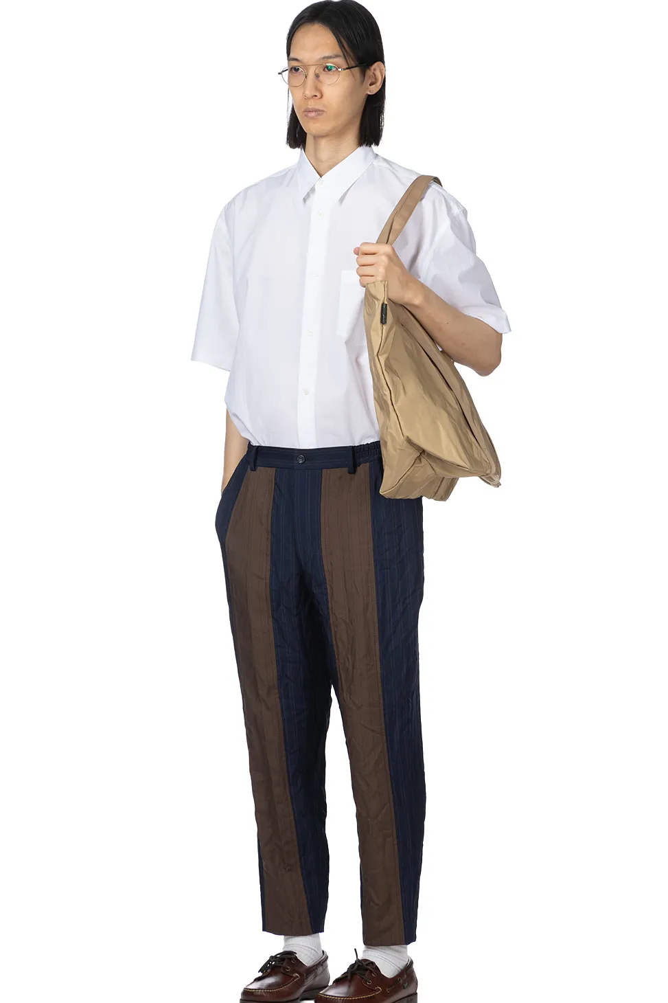 Fashion Comme Des Garcons Homme Deux Stripe Pants - Navy