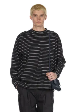 New Still by Hand Striped Long Sleeve T-Shirt - Black x White