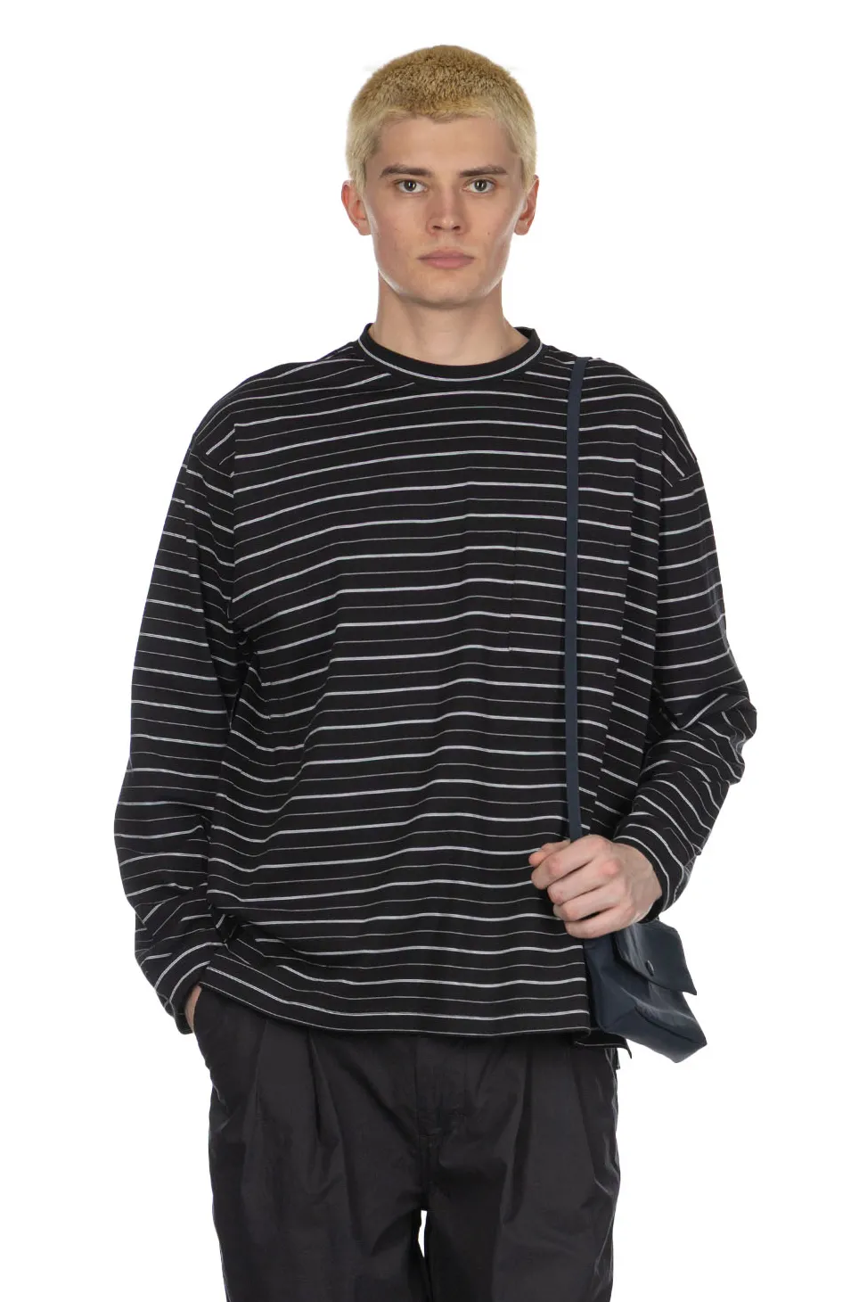 New Still by Hand Striped Long Sleeve T-Shirt - Black x White